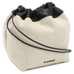 Jil Sander Shoulder Bag Cotton Linen White